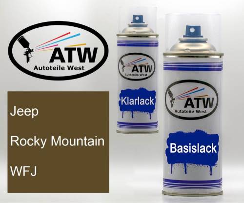 Jeep, Rocky Mountain, WFJ: 400ml Sprühdose + 400ml Klarlack - Set, von ATW Autoteile West.